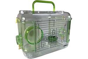LillipHut Hamster Cage – Portable Small Animal Habitat with Accessories, Durable and Compact Design for Hamsters, Gerbils, and Small Pets (Green, Mini)