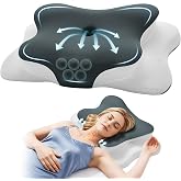 Autsel Neck Pillow and Memory Foam Neck with Butterfly Design | Ergonomic Pillow, Orthopedic Pain Relief Pillow, 2 Heights (1