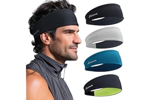 LINLOOK Sports Headband for Women & Men - Antibacterial & Odor-Resistant Elastic Sweatband - Non-Slip Breathable Hair-band for Running, Yoga, Gym, Cycling & Tennis