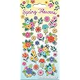 Paper Projects Spring Flowers Sparkly Reusable Craft Stickers Perfect for Craft Activities for Children and Adults Reusable on Non-Porous Surfaces, 19.5cm x 9.5cm, Multicolor