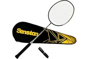Senston Raquette de Badminton en Carbon-Fibre, Raquette Badminton Professionnel, 5U Badminton Racket pour Ado, Pro, College, Adultes