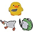Embroidered Patches,3Pcs Funny Duck Bite Knife Patch,Hook and Loop Patch,Embroidered Applique for Clothing,Funny Tactical Patches,DIY Sewing Clothing Patches,for Backpacks Jackets Clothes