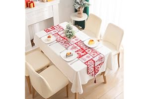 HUAHUANGHUI Corredores Mesa Navidad,34*180cm,Mantel de Navidad impresión,Camino de Mesa de Lino navideño,Mantel lavable de Navidad,decoración de Navidad,Mantel Decoración de Mesa de Cena de Navidad (C)