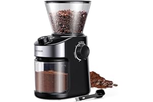 ‎SHARDOR SHARDOR Kaffeemühle, Kaffeemühle Elektrisch mit 25 Mahleinstellungen, Coffee Grinder mit präziser Digitalanzeige, Scheibenmahlwerk Für Espresso, Tropfkaffee und French Press, 200W, 200g Bohnenbehälter