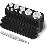 GRAM PRES: Kit de calibraci&oacute;n de 210 g, 9 unidades de acero inoxidable | 1 g, 2 g, 5 g, 10 g, 20 g, 50 g, 100 g, con caja de