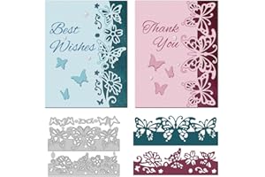 DELORIGIN Troqueles de corte con diseño de mariposas, motivos botánicos para hacer tarjetas, bordes de mariposas, plantillas de troquelado, novedades 2024 para tarjetas, álbumes, invitaciones,