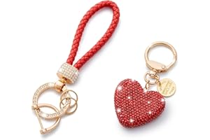 CHUQING Portachiavi a forma di cuore Portachiavi per auto Portachiavi con strass glitter Regalo per coppie, San Valentino, Natale