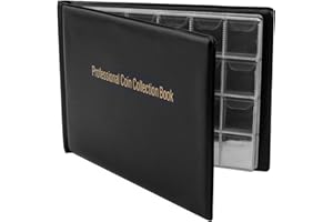talifoca Album della Collezione di Monete, 240 Tasche Raccoglitore per Collezionisti, Raccolta Album Libro, Porta Monete - Nero