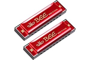 JOKILY Armónica para niños, 2 unidades, 10 agujeros, armónica diatónica, armónica de Mouthharp, Armónica C, Armónica Major Blues, Armónica para niños Estudiantes Avanzados y Principiantes (Rojo)