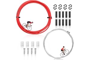 WUIOWPPIC Bicycle Gear Cable Kit, Bike Rear Cable Mountain Bike Cable Universal Bicycle Shift Cable Set with Front Rear Accessory for Mountain & Road Bike Bicycle Change Cable with Housing (Red)