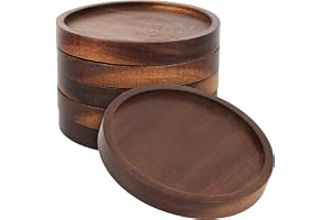 5 st Träunderlägg, 10 cm Underlägg, Anti-rutschande träunderlägg för bord, öl, glas och vinflaskor, dekoration till bar och h