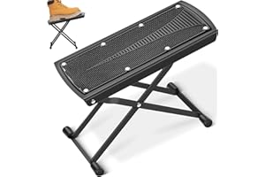 CAHAYA Guitar Footstool with Anti-Slip Rubber: Foldable for Guitar Playing Height Adjustable Strong Bearing Capability CY0337
