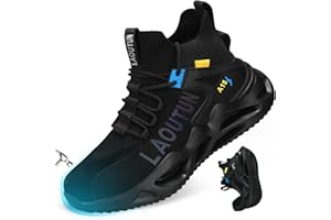LAoutun Safety Trainers Men Womens Breathable Steel Toe Cap Trainers Safety Shoes Mens Safety Boots Work Trainers Lightweight Work Boots Construction Industrial Steel Toe Cap Boots