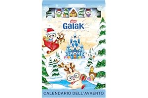 GALAK Calendario Avvento 2025 Personaggi di Cioccolato Bianco ripieno con Cereali 196,8g