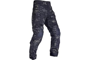 WISEONUS Pantalones Airsoft tacticos Multibolsillo Duty Pants Paintball Shooting Pantalones táctico BDU Caza Pesca con Rodilleras