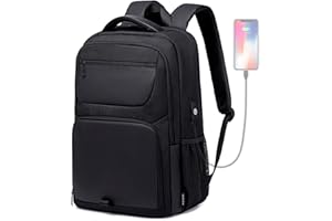 BJIAX 35L Plecak męski plecak szkolny dla mężczyzn nastolatków duży wodoszczelny damski do pracy podróży, z kieszenią antykradzieżową, 15,6" torba na laptopa z przyłączem USB Czarny