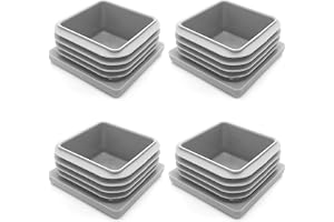 Enkotrade 4 styck lamellpluggar, grå för fyrkantsrör, 25 x 25 mm, rörskydd av högkvalitativ polyetenplast, proppar, ändplugga