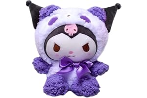 Clvsyh Douces poupées en Peluche, 25 cm Kuromi Peluche, Kuromi Jouets en Peluche, Peluche dessinée pour garçons Filles Cadeaux d'anniversaire, Saint-Valentin(A)