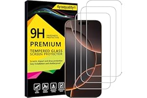 4youquality [3-Pack Screen Protector for iPhone 17 Pro Max / 16 Pro Max (6.9-Inch), Tempered Glass Film, [LifetimeSupport][Impact-Protection][Anti-Shatter][Anti-Scratch]