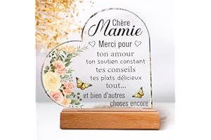 BUIOATA Cadeau Mamie, Cadeau Fete des Grand Mere, Plaque Acrylique Gaufrée, Cadeaux Fete des Grand Mere, Cadeau Anniversaire Mamie, Cadeau Mamie Original, Cadeau Mamie Anniversaire, Cadeau pour Mamie