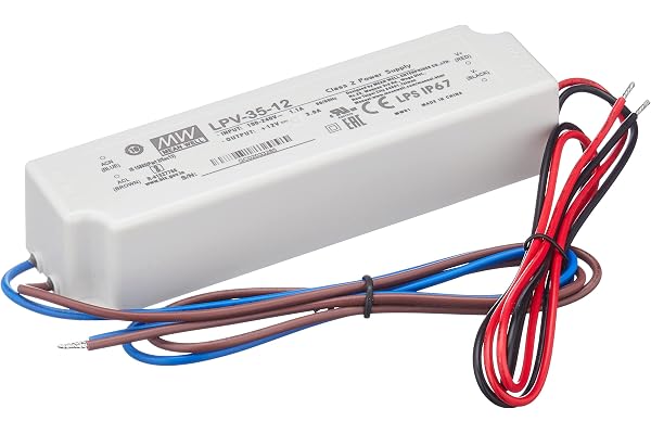 35 W 12 V 3 A LPV-35-12,MEAN WELL, LED étanche à changement d'alimentation, convertisseur pour le transformateur, commutation d'alimentation AC-DC