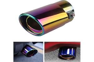 ANROI Auspuffblende Runde Endrohr, Endrohrspitze, Edelstahl Auspuffrohr, Universal 38-53 mm Sound Vapor Trim Runde Chrom Auspuffspitzen Rostfreies Auto