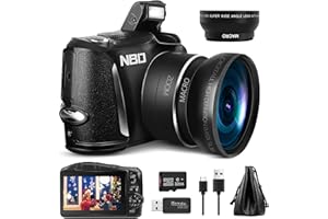 NBD Fotocamera digitale 4K Ultra HD 48MP Fotocamera Vlogging con obiettivo grandangolare zoom digitale 16x,Fotocamera compatta per principianti