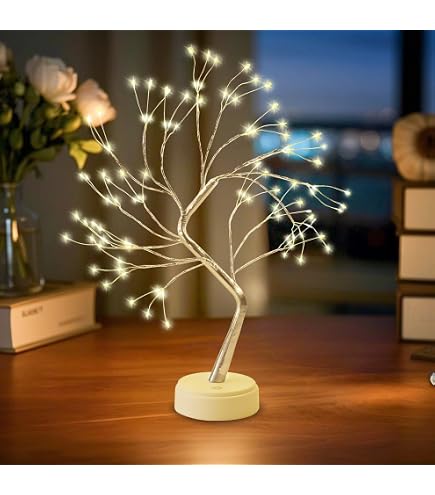 Bäumlein LED Deko-Baum Mit 108 Warmweißen LEDs – Formbare Zweige, Touch-Schalter, USB- Oder Batteriebetrieb, Gold –