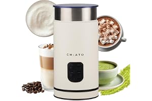 CHiATO milkPLAY Elektrisk mjölkskummare och mjölkspade – 4-i-1 mjölkskummare, mjölkångare och mjölkvärmare för kallt skum, ma