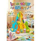 İnteraktif Eğitici Bebek Gitarı - Hayvan Sesli, Işıklı ve 4 Modlu M&uuml;zikli Oyuncak