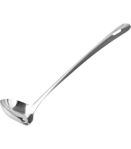 Louche à Sauce En Acier Inoxydable | 2 Pièces | Bec Verseur Canard | Manche Long 20cm | Pour Soupes Et Sauces