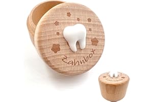 YOGAZEN Zahnfee Milk Teeth Boys Milk Tooth Box Milk Teeth Girls Printed with 3D Stereo Teeth Pattern Milk Tooth Box Creative Christening and Birthday Gifts for New Parents