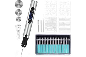 FUNTOOLDE Cordless Electric Engraving Pen Kit - USB Rechargeable DIY Engraver Tool for Etching on Glass, Wood, Metal, Stone, Plastic, Nails, and Jewelry
