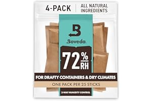 Boveda 72% dwukierunkowe zestawy kontroli wilgotności do pojemników drewnianych - rozmiar 60 - 4-pak - pochłaniacze wilgoci - pakiety nawilżające - pakiety nawadniające w zamykanej torbie