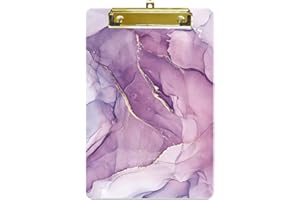 Hnogri Piccolo Portablocco di plastica, Portablocco di formato A5 di design alla moda per studenti, Bambini, Mini Portablocco Dimensioni 15CM x 22.5CM, Linee viola