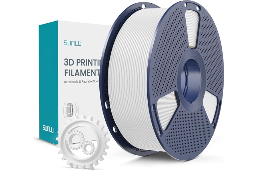 SUNLU PLA+ Filament 1.75mm, Enhanced Durability and High Strength, PLA Plus 3D Printer Filament for 3D FDM Printers, 1kg Spool, pla+ White