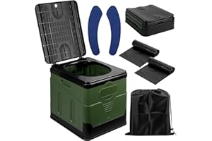 Zorplex WC Portatile da Campeggio, Pieghevole e Robusto con 25L Capacità, Sacchetti Igienici, Cuscino & Borsa da Trasporto, Adulti Toilette Ideale per Camper, Viaggi, Escursioni & Emergenze