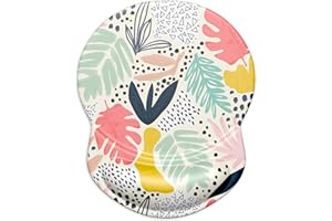 ITNRSIIET Tapis de Souris avec Repose-Poignet en Gel, Confort avec Repose-Poignet Ergonomique, Base en PU antidérapant, pour Ordinateur et Ordinateur Portable,Fleur Abstraite