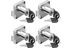 Litensh 4PCS Cam Lock 22mm, Schrankschloss mit Schlüssel Möbelschloss Aufschraubschloss Möbelschloß Zylinder Postschloss Hebelschloss Briefkastenschloss Spindschloss Briefkasten schloß