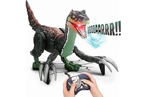 Remote Control Dinosaur Toys for Kids - Realistic Walking, Roaring, Light & Spray, 18.2" RC Therizinosaurus Toy Figure