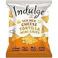 Indulge Tortilla Mini Chips - Tex Mex Cheese Flavour - Gluten Free, Low Salt, Low Fat, Nut Free, Vegan - 20g x 6 bags