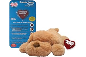 SmartPetLove Snuggle Puppy Original Junior Dog Toy - Heartbeat Dog Plush - Behavioral Aid Puppy Toy for Sleep Aid and Puppy Anxiety Relief - Biscuit