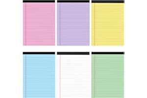 Daelesr Bloc de Notas Legales A4, Blocs Legales de Paisaje 29,5 x 21,4 cm, Bloc de Escritura de Colores, Rayados Universitarios, 50 Hojas para Trabajo, Oficina (6, Multicolor)