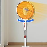 REPLOOD Stufa Con Rotazione a 90 Gradi Stufetta Oscillante al Carbonio 900W