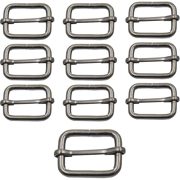Sourcing Map Hebillas De Anillo Rectangulares De Metal, Hebillas Cuadradas Para Correas, Accesorios De Cinturón Para Bolsas Y Bolsos Hechos A Mano, Negro, 1" X 3/4