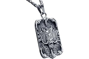 bahamut Mens Dragon Sword Cross Pendant Necklace for Men Stainless Steel Gothic Vintage Cool jewellery with Chain