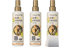 usy Bundle für Albaöl Air Fryer Spray Avocadoöl 3er Pack (3x190ml Flasche) + usy Block