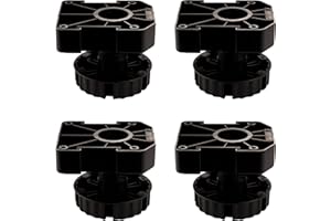 SOTOOLS Sockelfuß 4er Set 75 mm – schwarz – Kunststoff – verstellbar – Stabile Sockelfüße 75 mm – einfache Höhenverstellung, je 500 kg hohe Tragkraft, große Standfläche – Möbelfuß