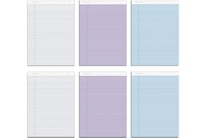 Tops Prism+ Lot de 6 blocs d'écriture 21,6 x 29,9 cm Couleurs assorties 2 de chaque : gris, orchidée, bleu, règle juridique, 50 feuilles, pages perforées (63116)