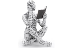 JJQHYC Scultura in Resina per Amanti dei Libri, Statua di Donna Che Legge Decorazione per Libreria, Ornamento Astratto Pensatore, Regalo per Lettori, Statuette Decorative Casa Moderni (A)